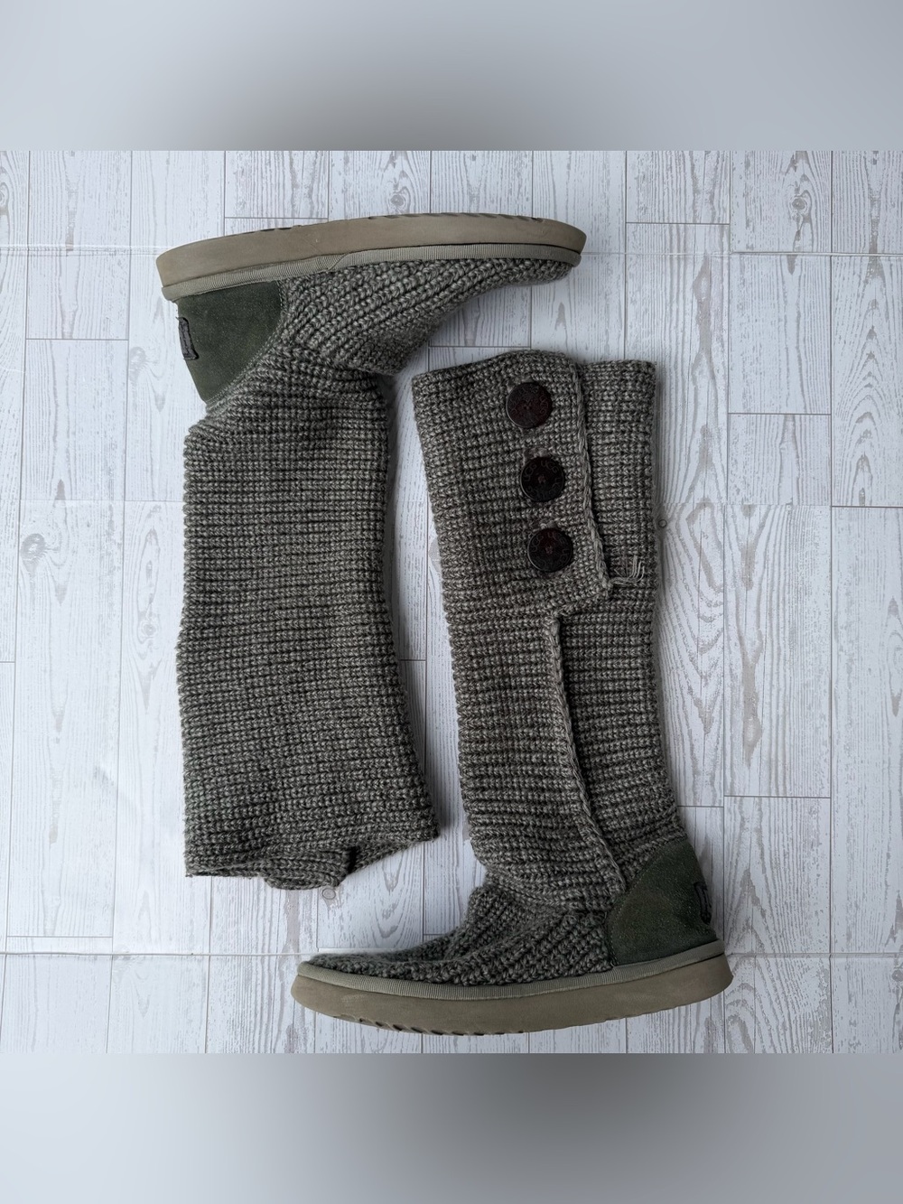 UGG Australia, Ugg, Lattice Cardy Knit Boots, Gray‎ Boots | Women’s 8